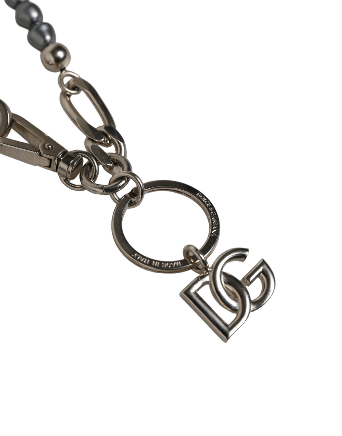 Dolce & Gabbana Silver Tone Chain Signature DG Logo Pendant Necklace