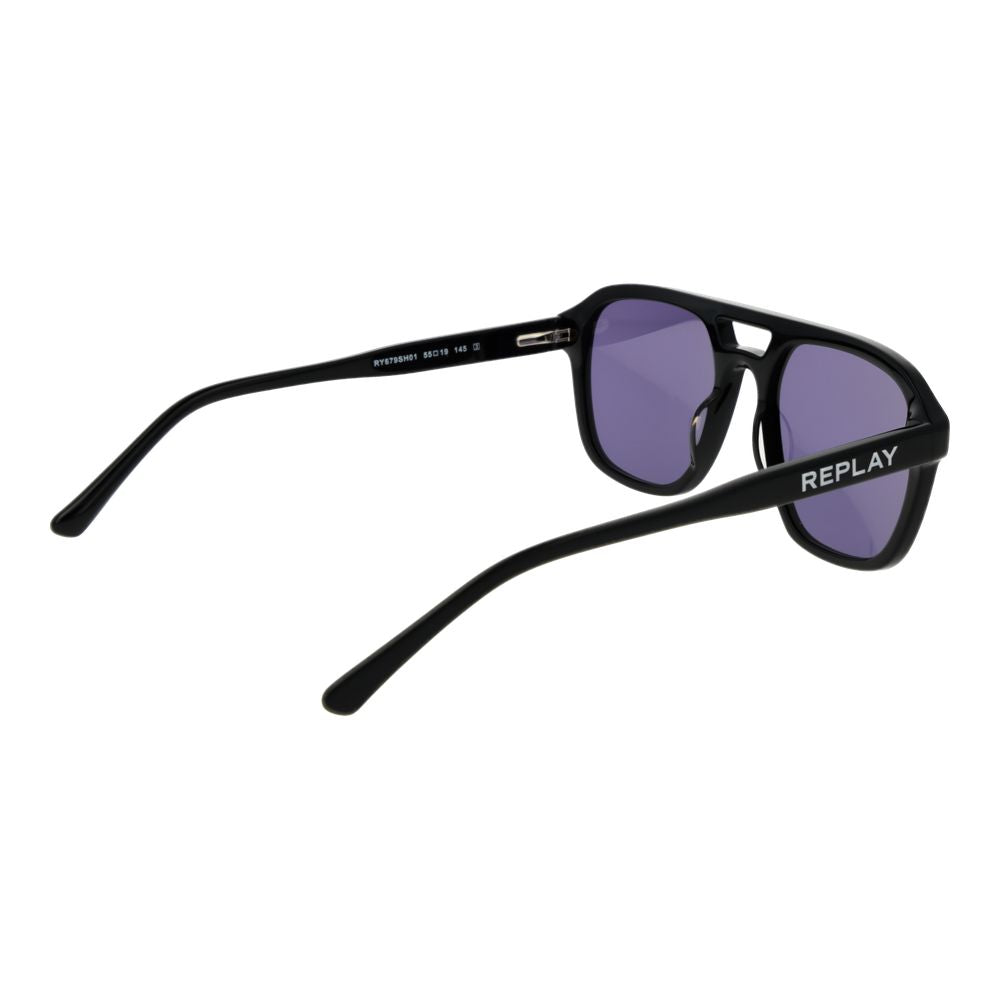 Replay Black Plastic Sunglasses