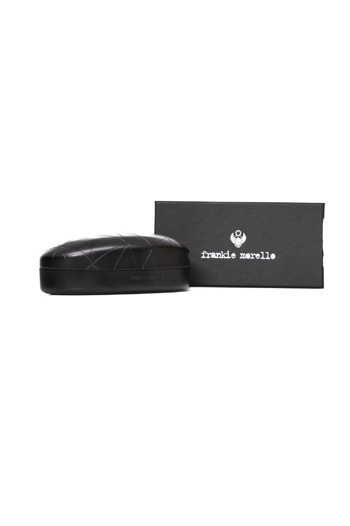 Frankie Morello Black Metallic Fibre Men Sunglasses