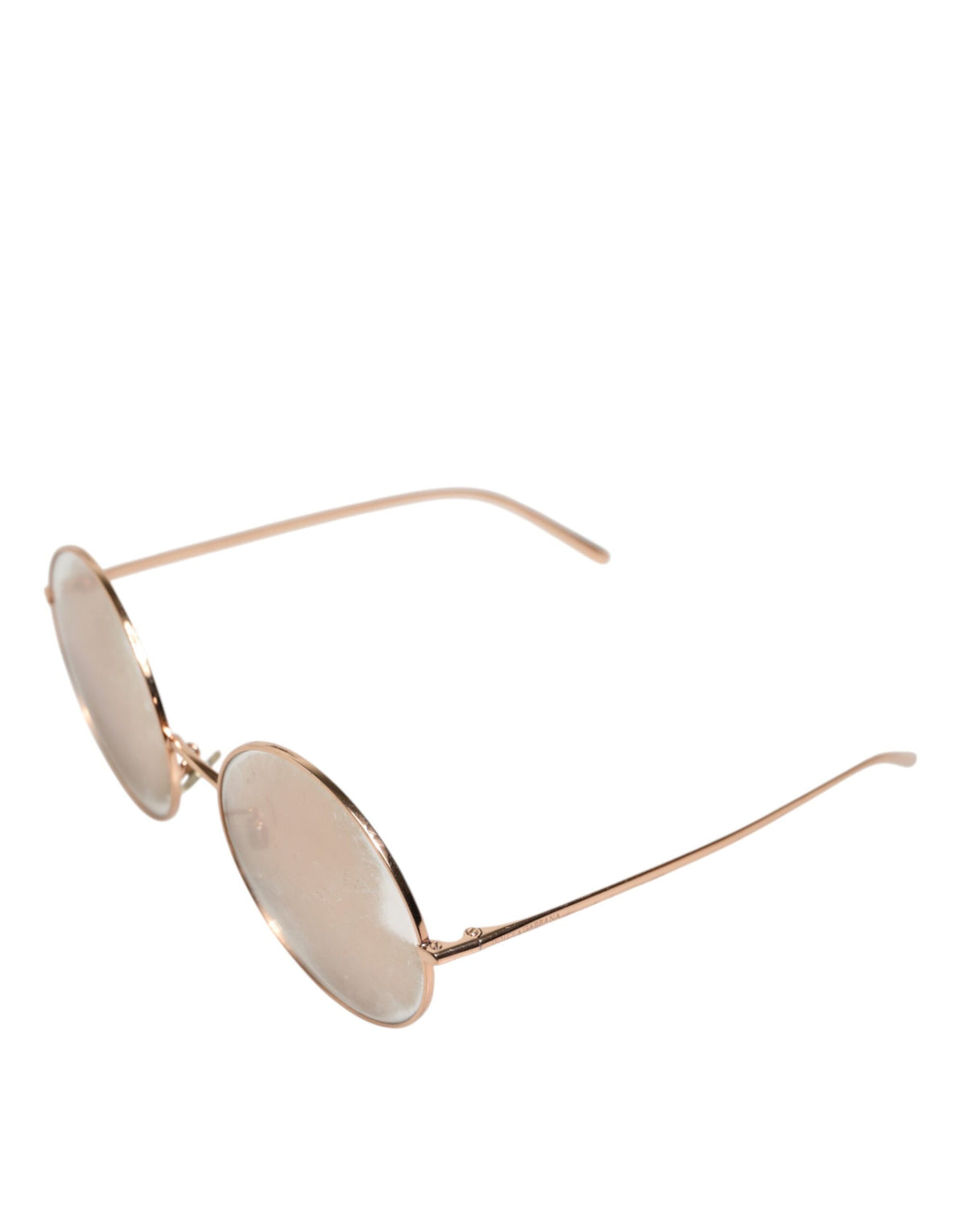 Dolce & Gabbana Rose Gold Plated Round Lenses Shades Eyewear Sunglasses